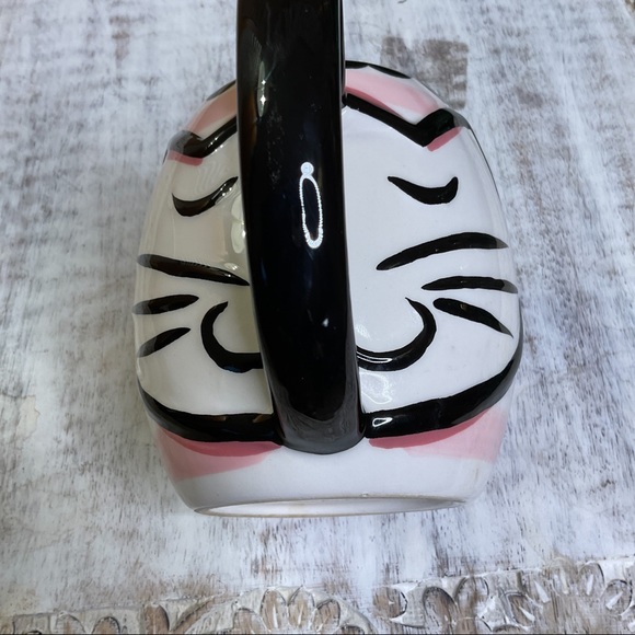 Ceramic Cat Coffee  Mug Pink Black - Picture 8 of 9